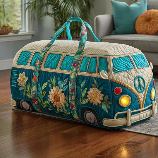 Ceļojumu soma ar quiltu - Vintage dizains kombi