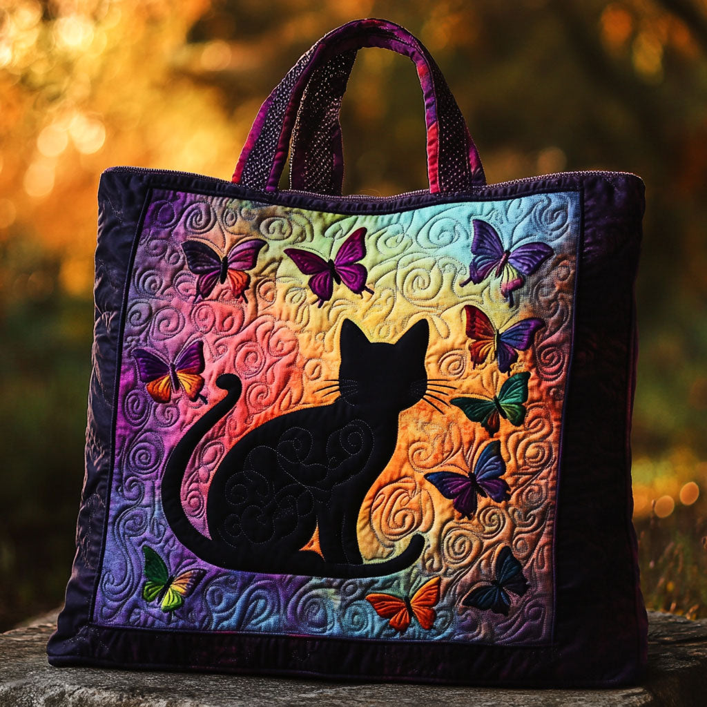 Calmheart Kedi Dikişli Tote Çantası