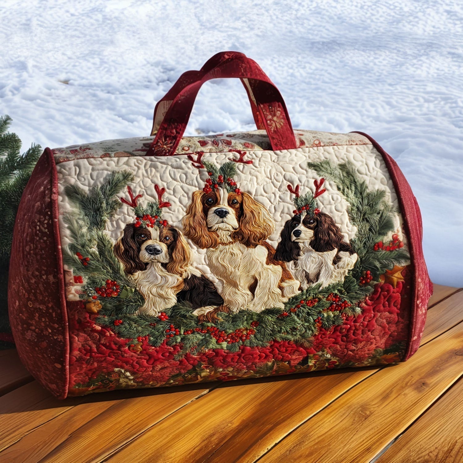 Mutlu Spaniel Kıvrımlı Duffle Çanta