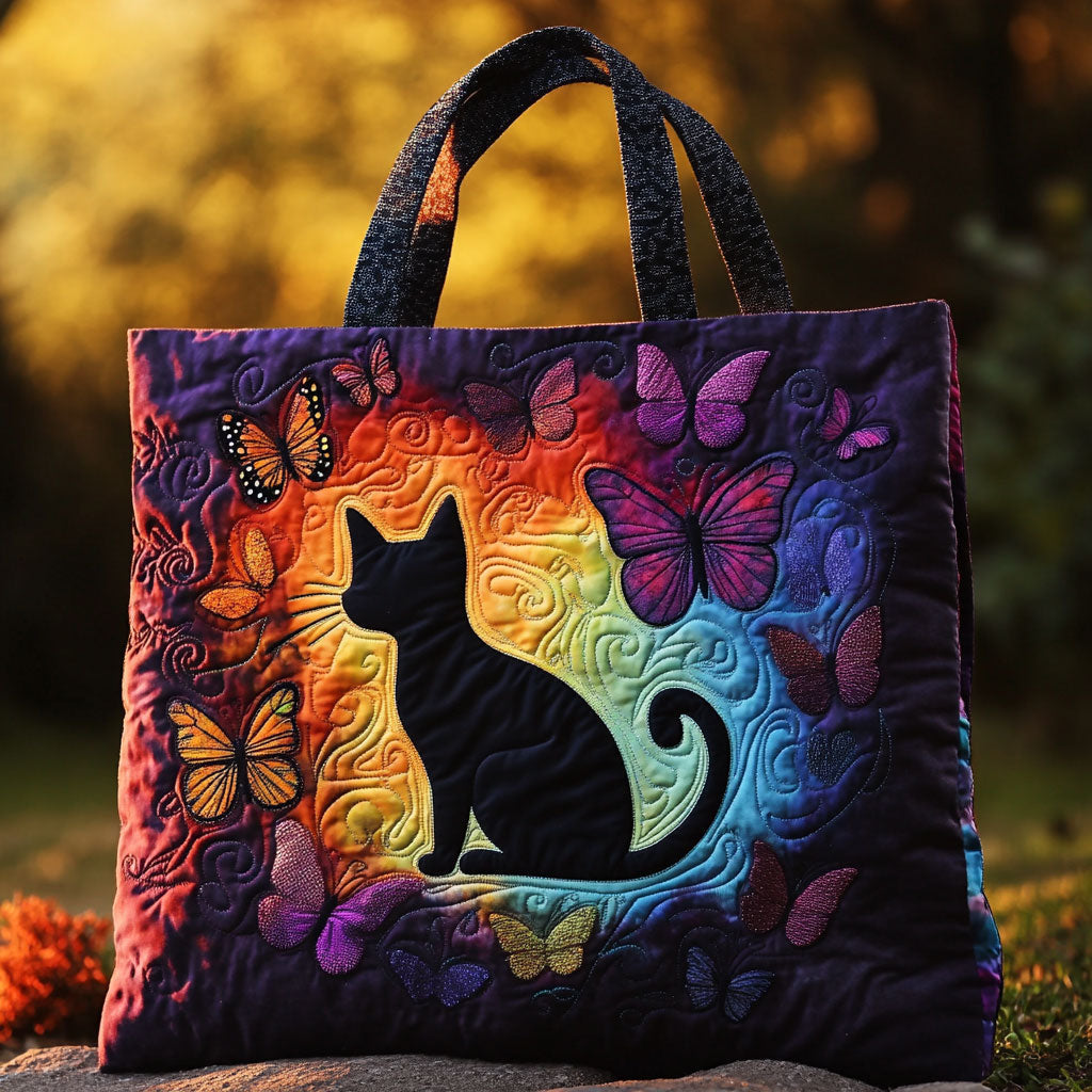 Butterwish Kedi Dikişli Tote Çantası